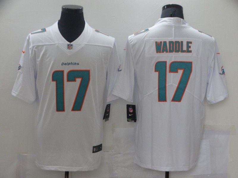 Men Miami Dolphins #17 Waddle White Nike Vapor Untouchable Limited 2021 NFL Jersey